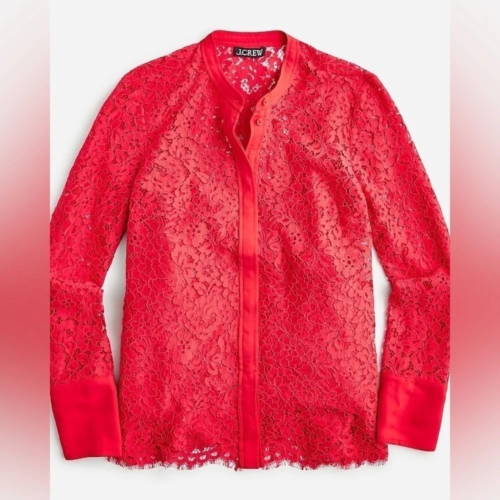 J Crew Button-up lace top Item BN028